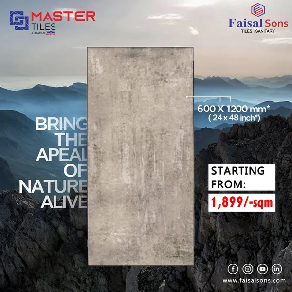 Natural Stone matt finish tile 600x1200mm