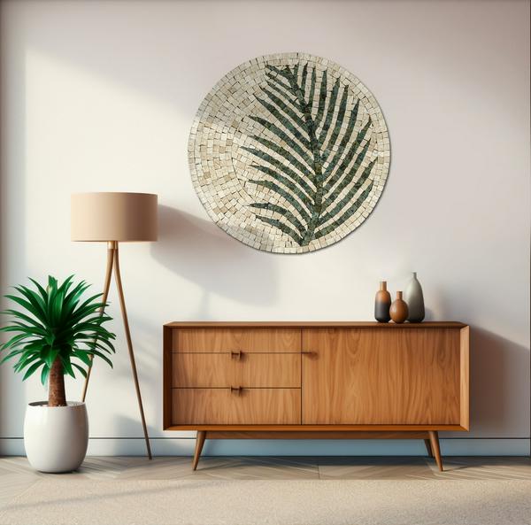 Tea Leaf stone mosaic wall art